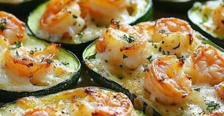 Zucchine gratinate con gamberi