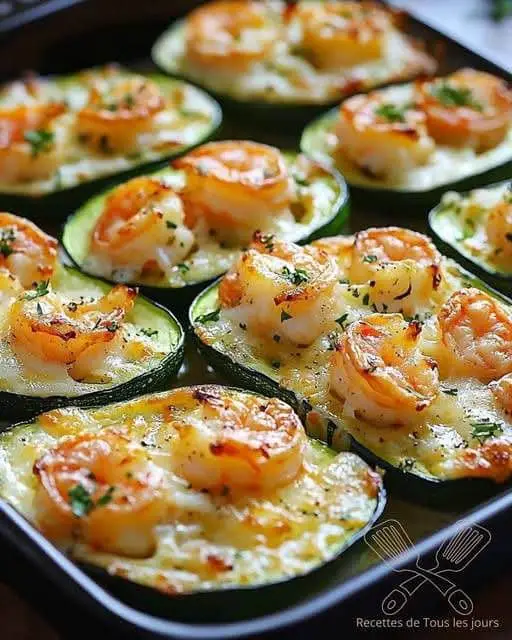 Zucchine gratinate con gamberi
