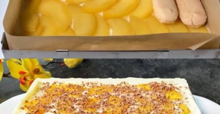 Budino di pesche cremoso
