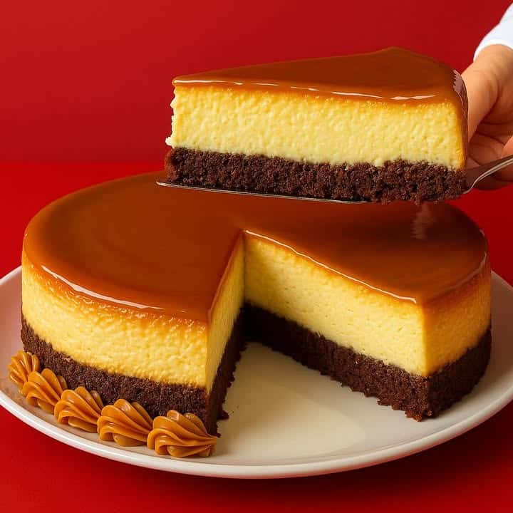 Cheesecake al caramello e cioccolato