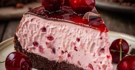 Cheesecake al cioccolato ciliegie
