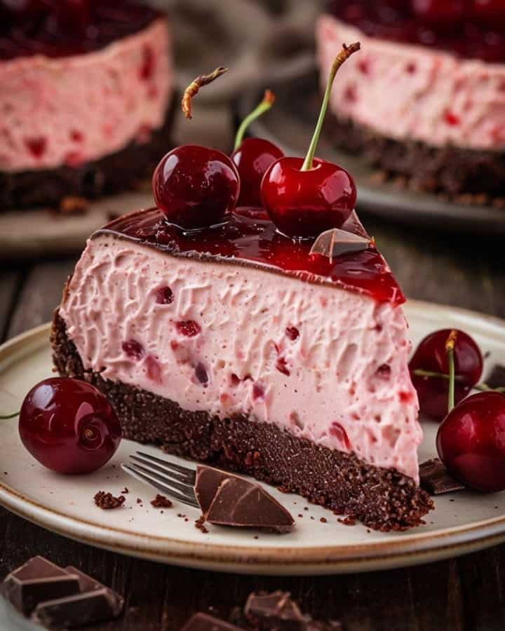 Cheesecake al cioccolato ciliegie
