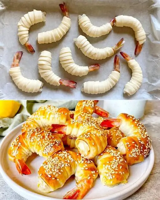 Gamberi in pasta sfoglia