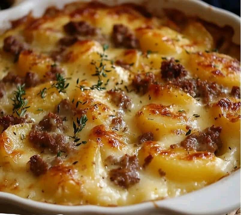 Gratin di patate e carne