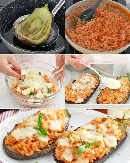Melanzane ripiene di riso
