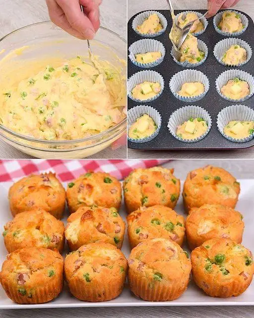 Muffin salati ai piselli