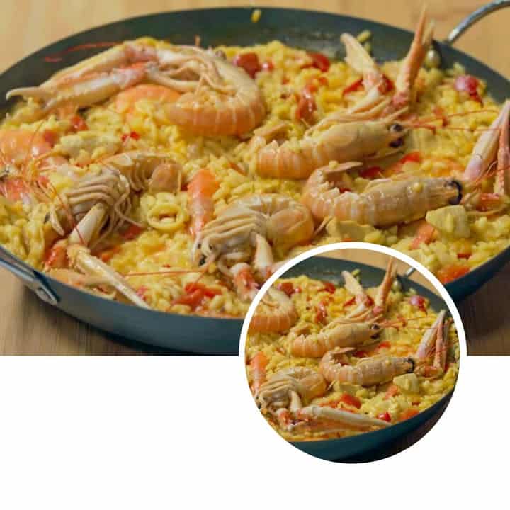 Paella spagnola deliziosa