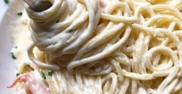 Pasta Alfredo con Gamberi