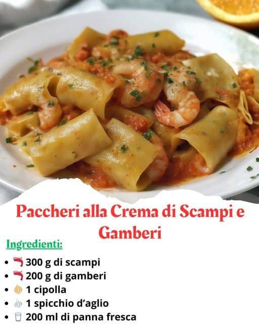 Pasta con crema di scampi