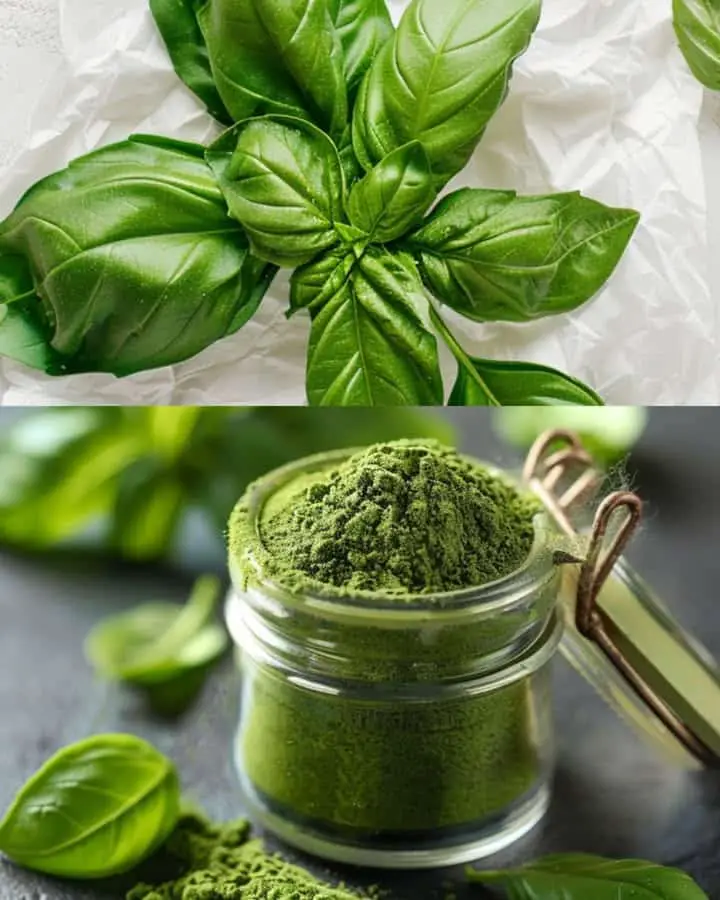Polvere di basilico fatta in casa