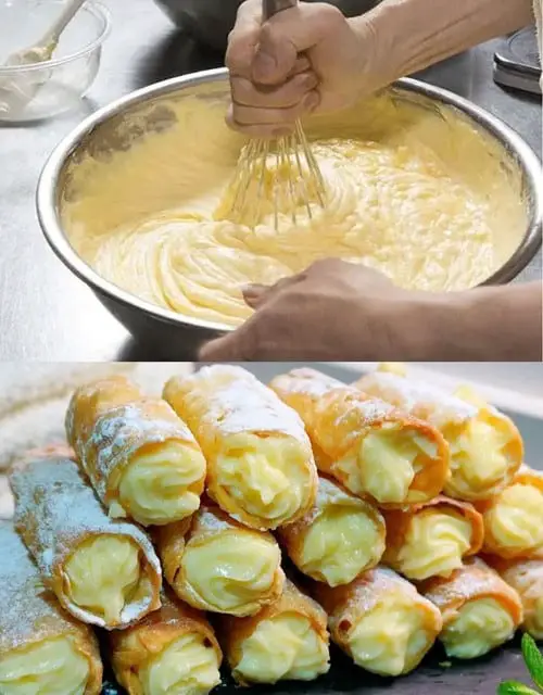 Sigari con crema pasticcera