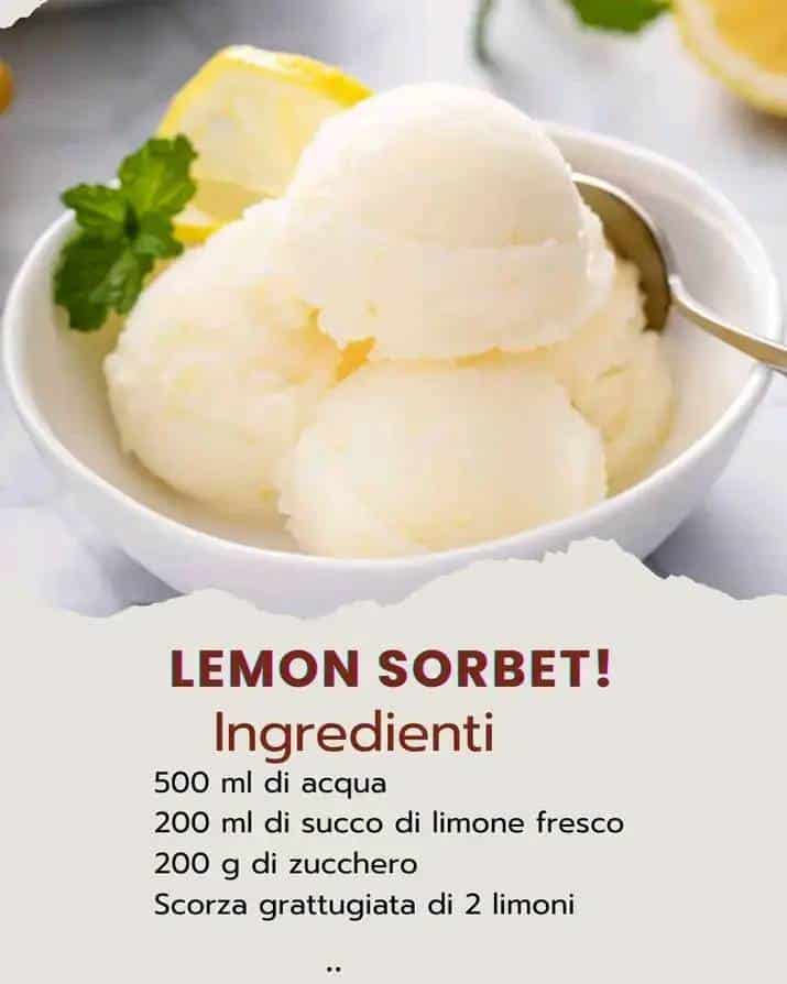 Sorbetto al limone fresco