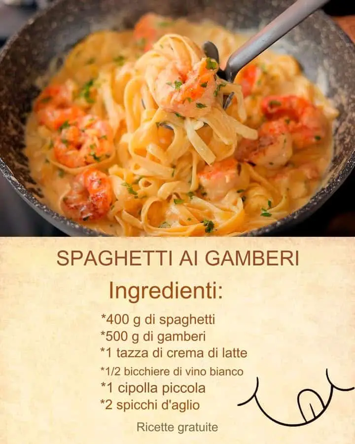 Spaghetti con gamberi cremosi