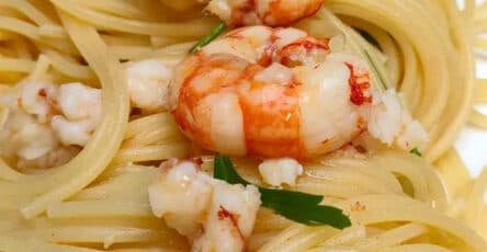 Spaghetti con gamberoni