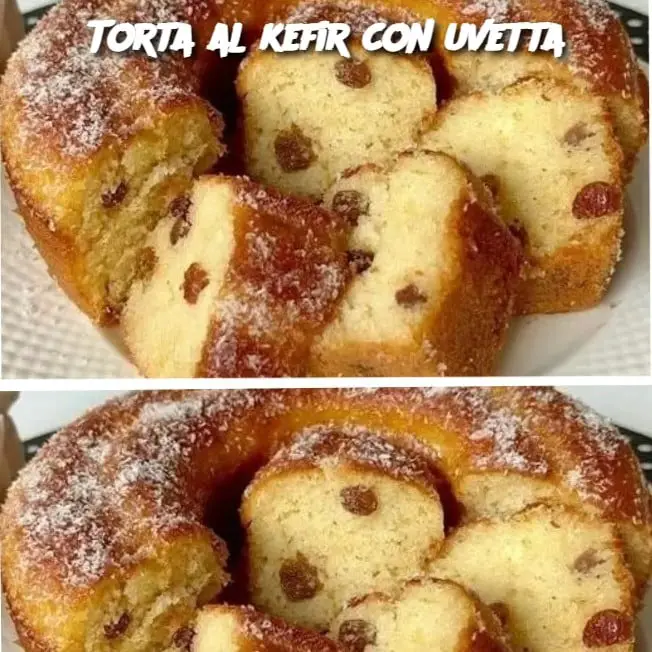 Torta al kefir e uvetta