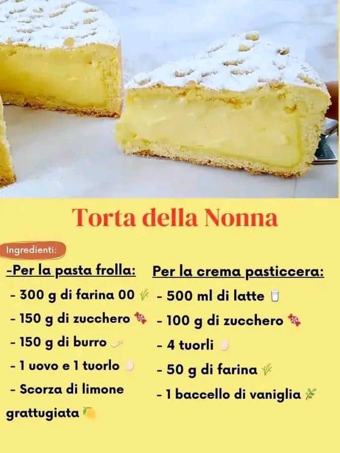 Torta della Nonna ricetta