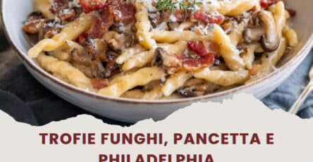 Trofie con funghi pancetta