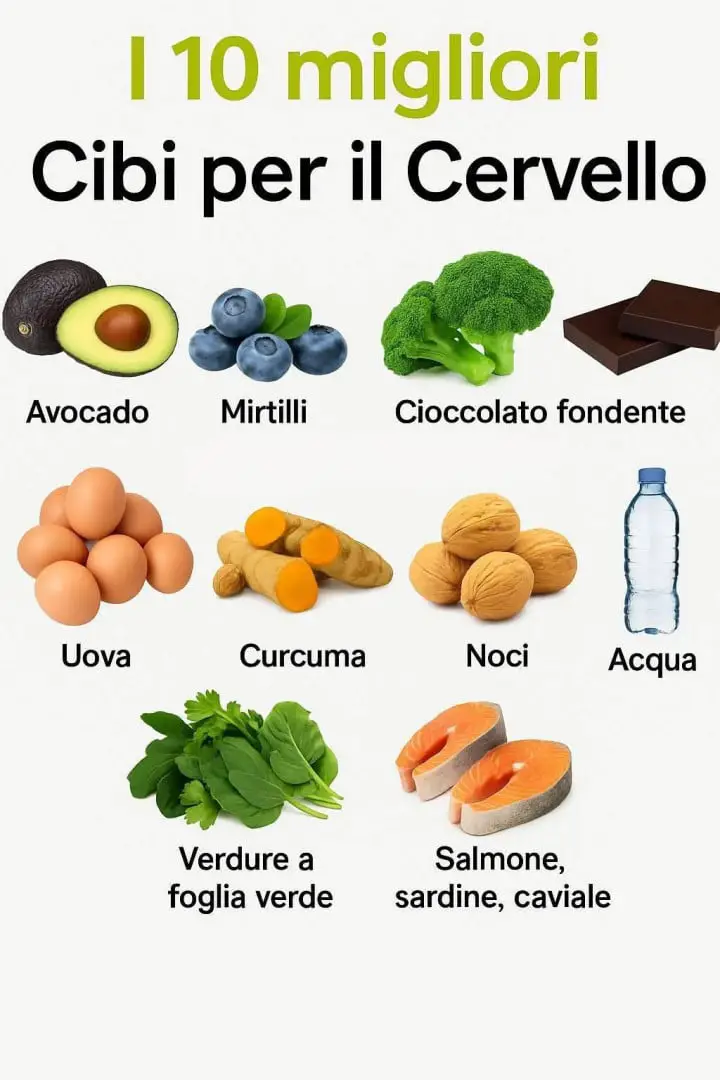 alimenti salutari per cervello