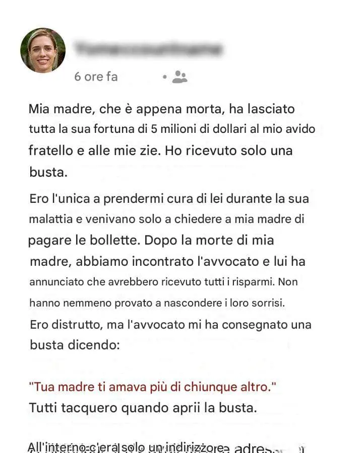 eredità di 5 milioni