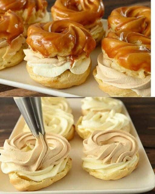 Bignè al caramello e vaniglia