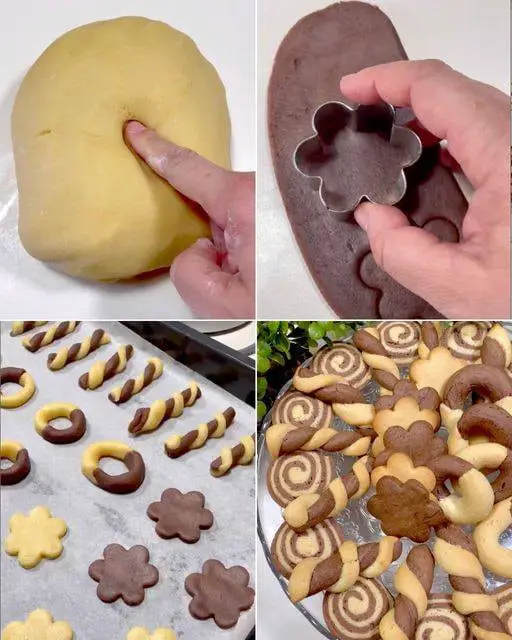 Biscotti bicolore senza burro