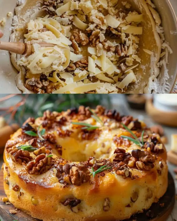 Ciambellone formaggio e noci