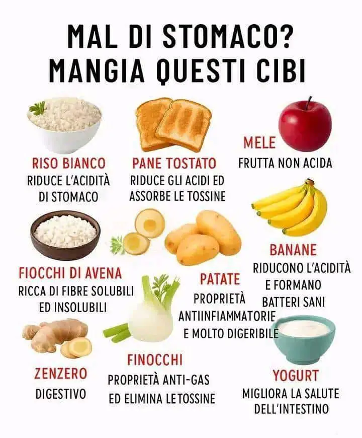 Cibo per mal di stomaco