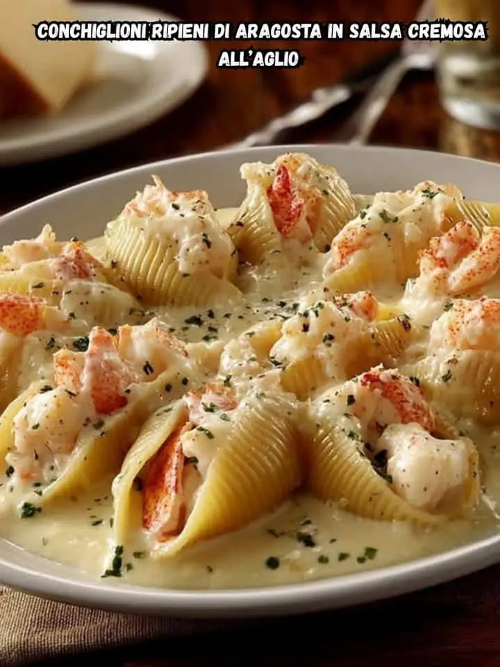 Conchiglioni ripieni di aragosta