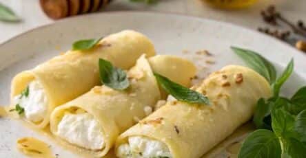 Crêpes salate ricotta basilico