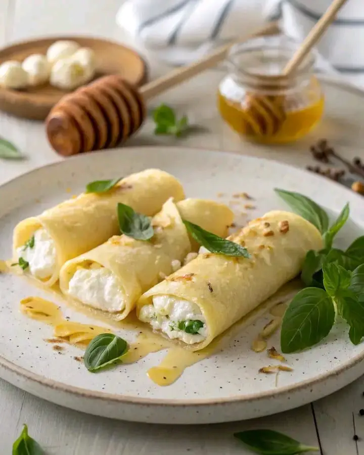 Crêpes salate ricotta basilico