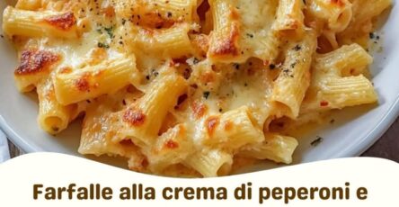 Farfalle crema peperoni gorgonzola