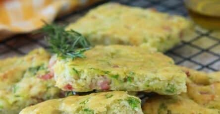 Focaccia zucchine pancetta