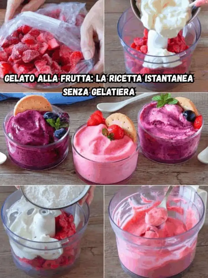 Gelato alla frutta senza gelatiera