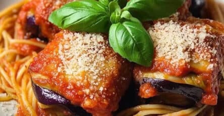 Involtini di melanzane e spaghetti