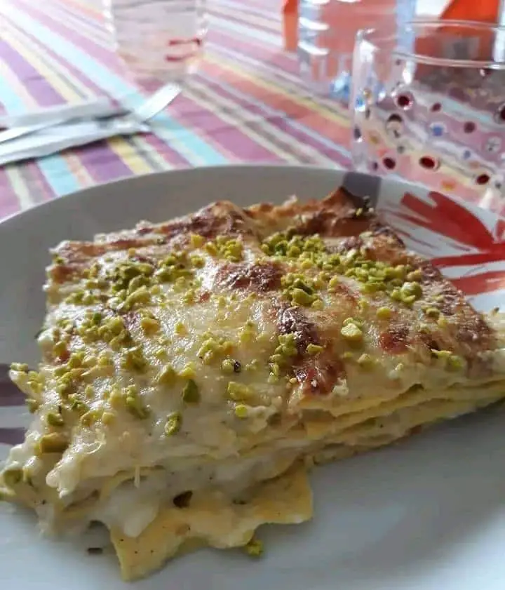 Lasagne mortadella pistacchi