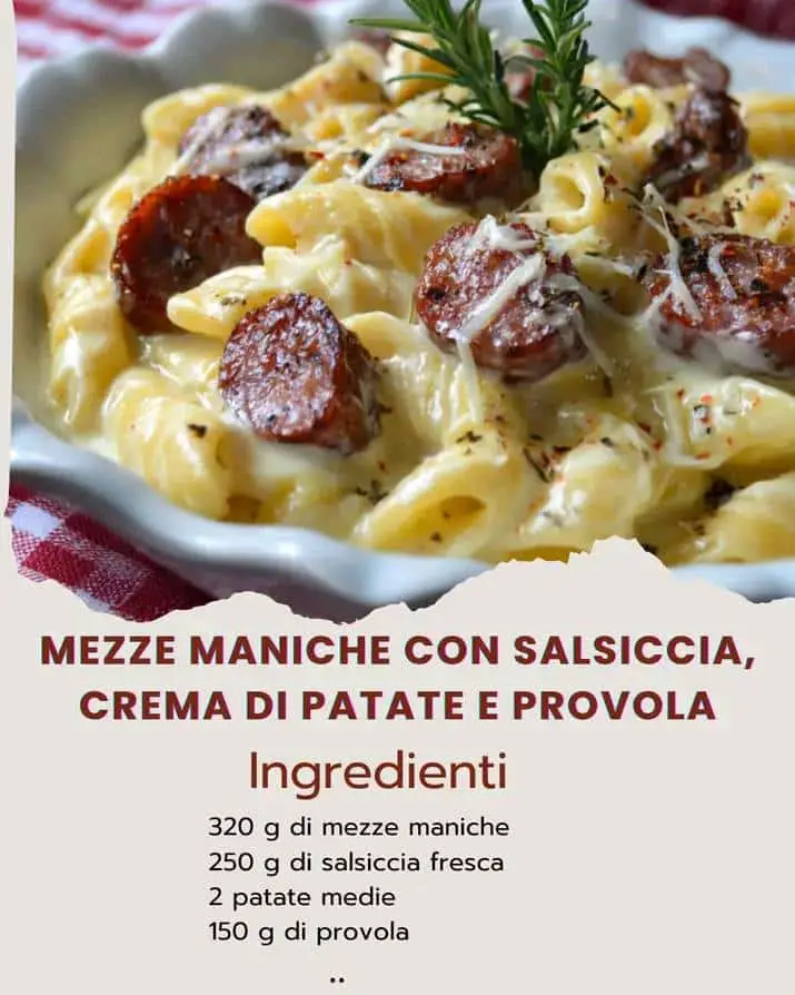Mezze maniche salsiccia crema
