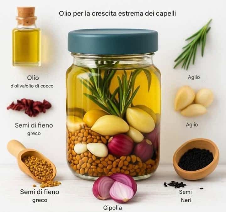 Olio naturale per capelli
