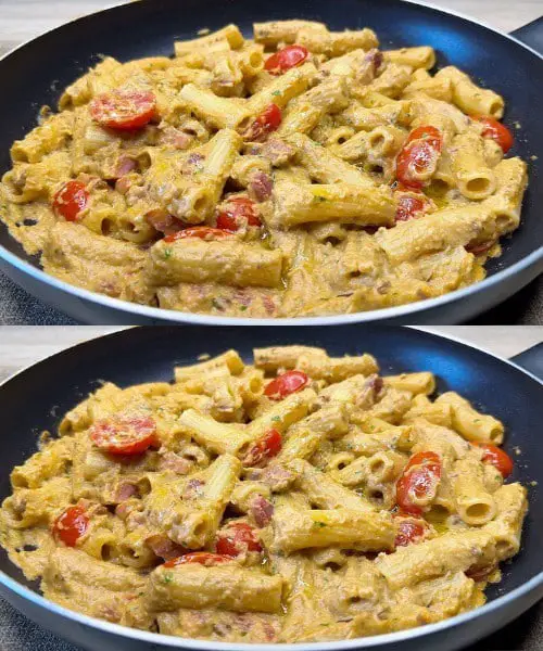 Pasta con melanzane e pancetta