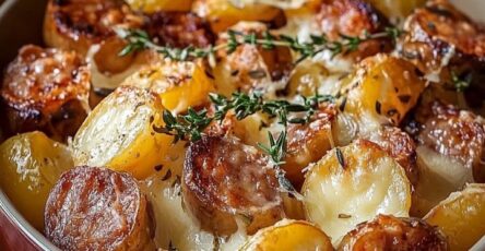 Patate salsiccia formaggio arrosto