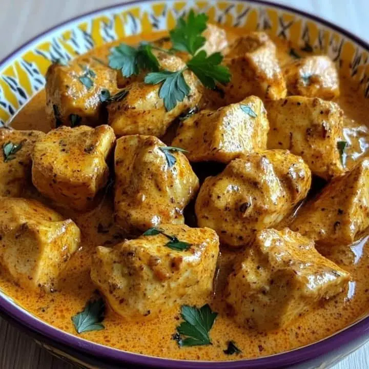 Pollo al curry cremoso