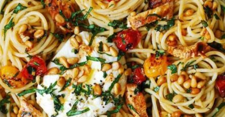Pollo con burrata limone