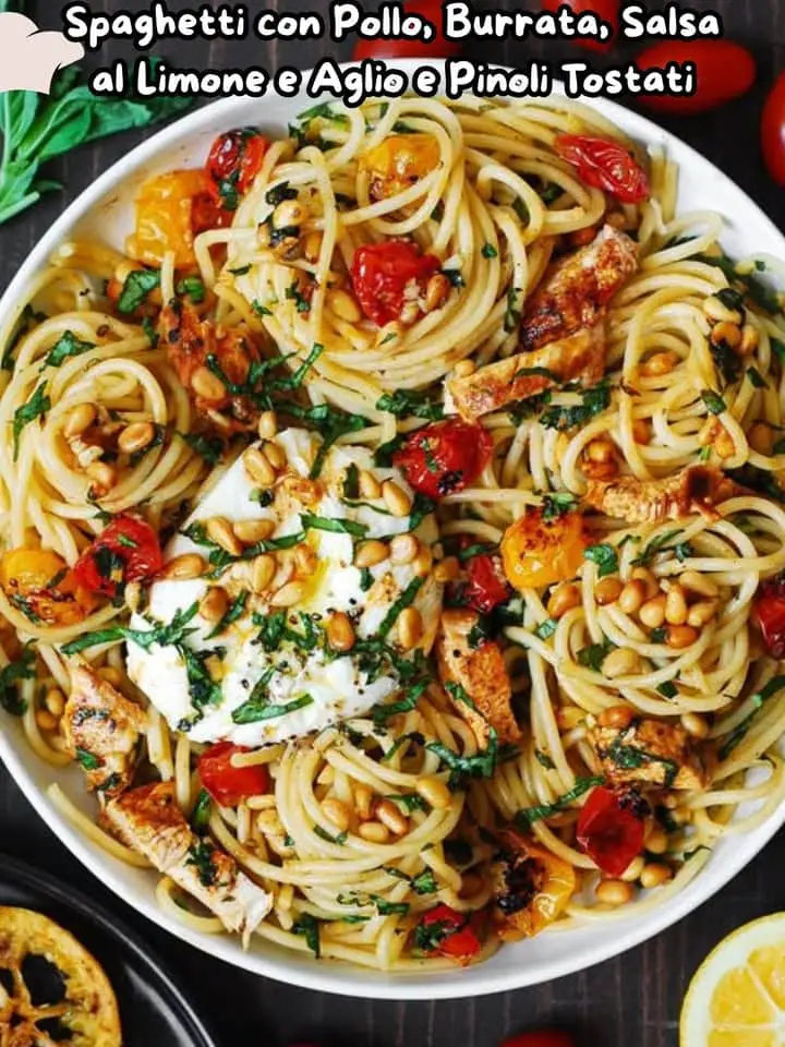 Pollo con burrata limone