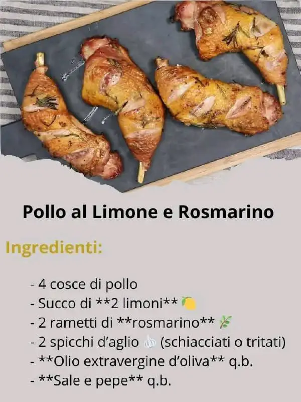 Pollo limone rosmarino ricetta
