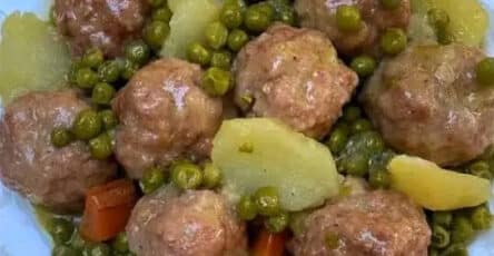 Polpette con piselli carote