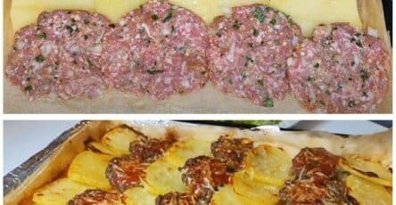 Polpette e patate al forno