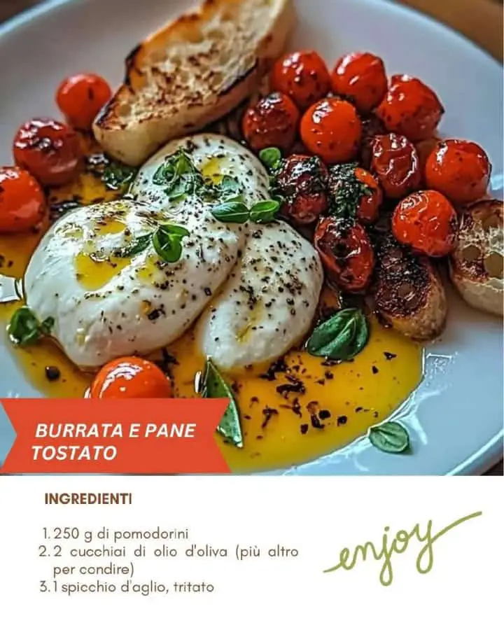 Pomodori arrostiti e burrata