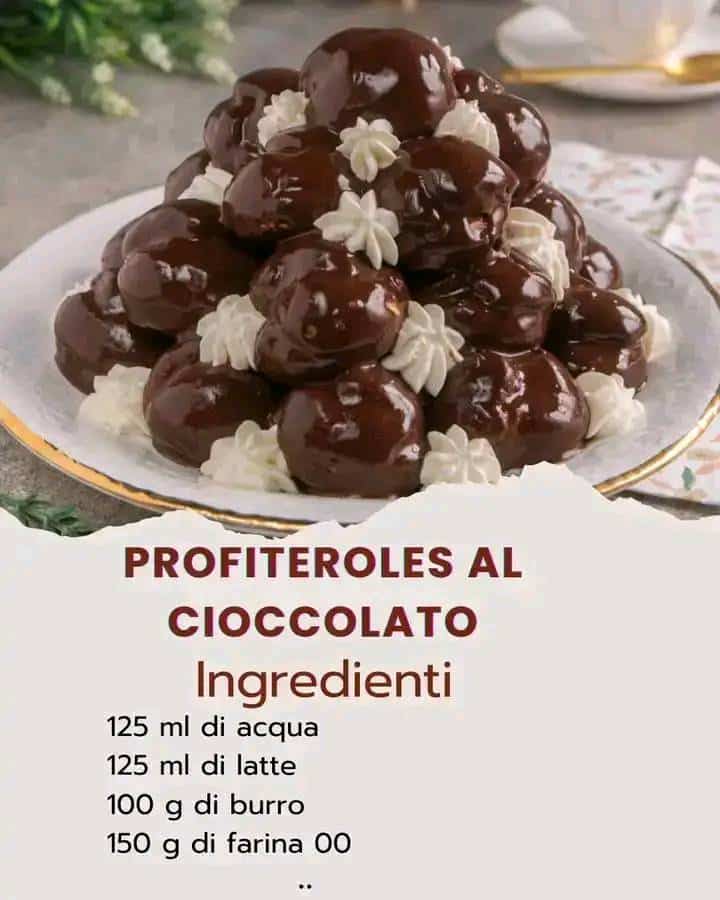 Profiteroles dolci al cioccolato