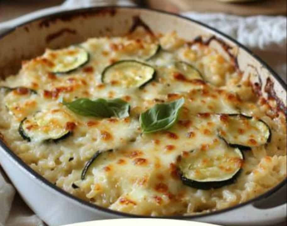 Riso al forno con mozzarella