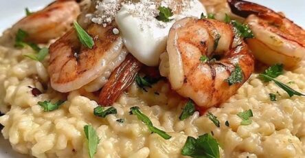 Risotto con crema di gamberi