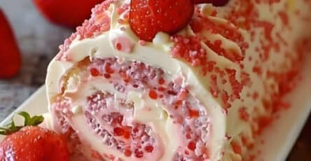 Rotolo di compleanno fragole